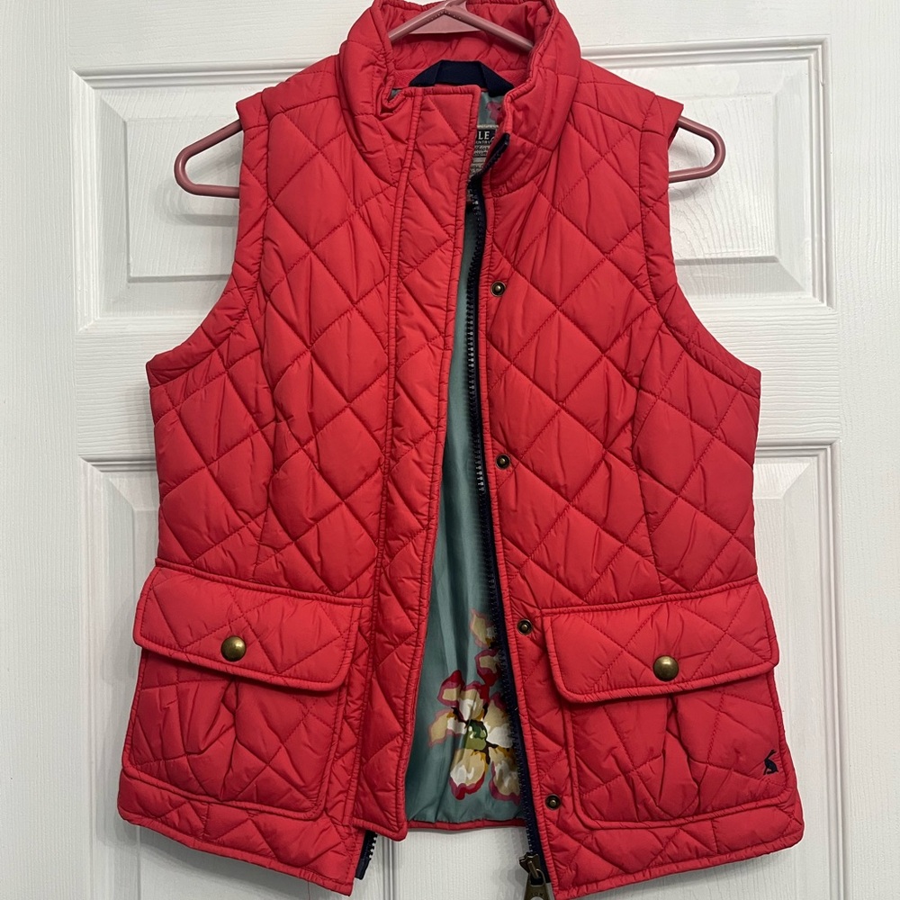 Quilted pink puffer vest